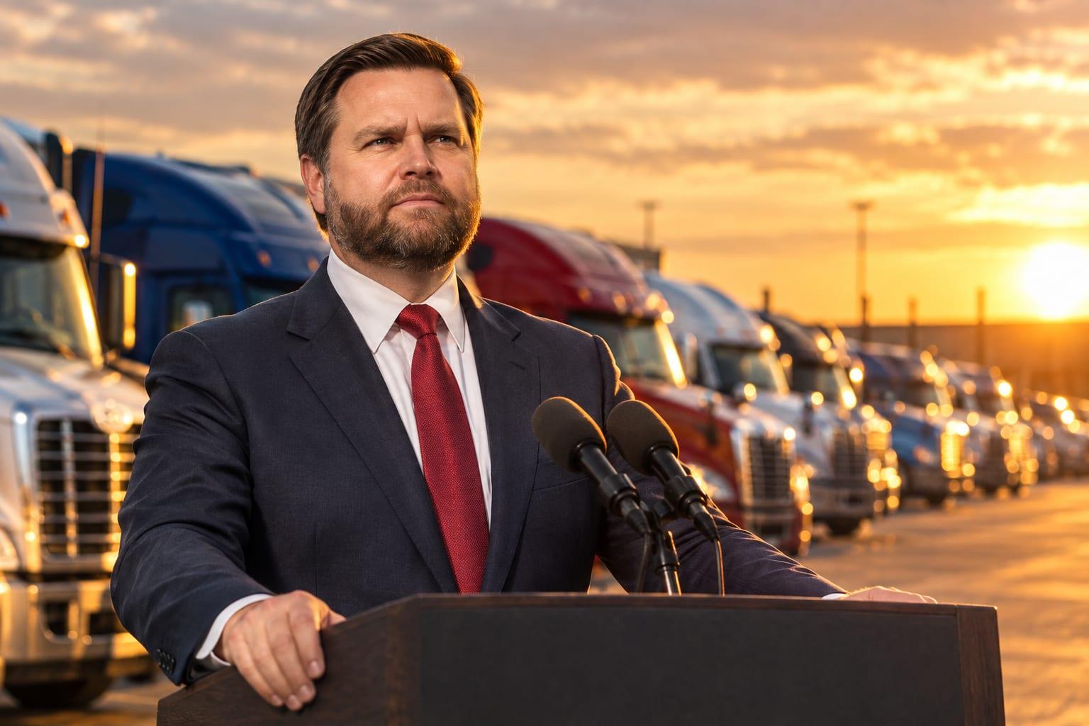 VP Vance announces crackdown on trucking fraud amid domestic oil production boost.