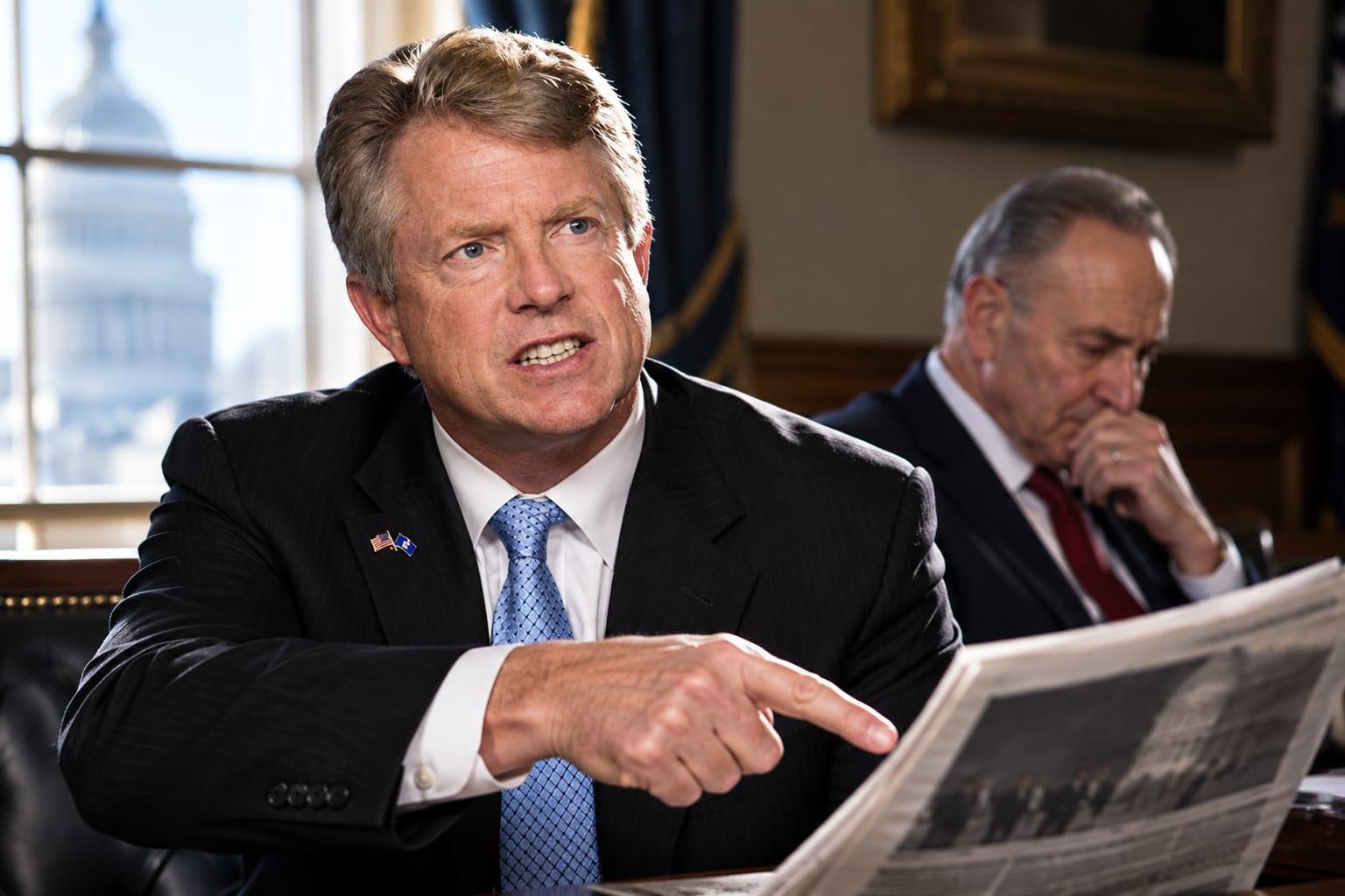 Senator Marshall disputes Schumer's alleged involvement in controversial NYT report.