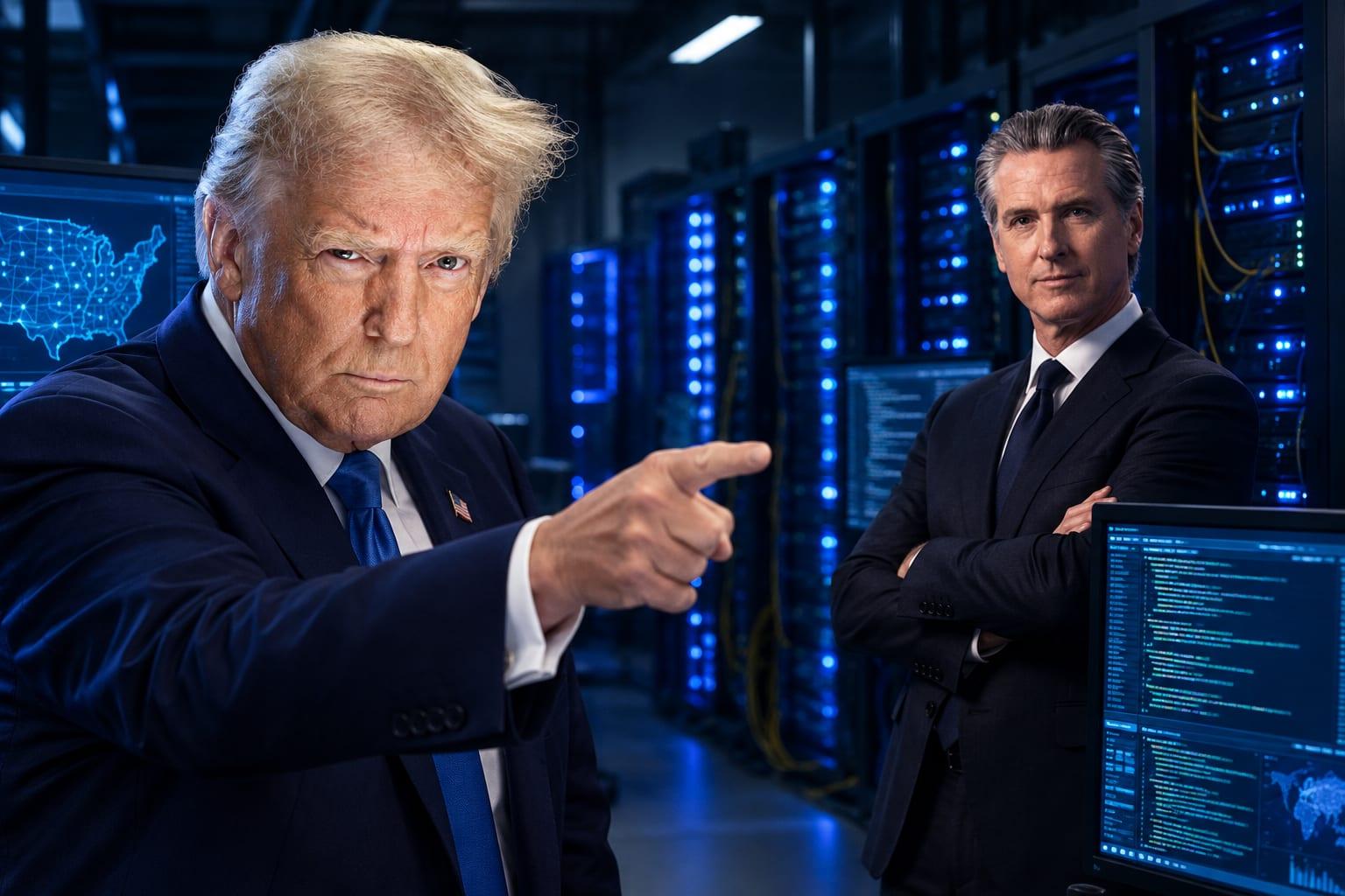 BOMBSHELL: Trump Declares AI Supremacy Fight with Newsom's Kill Switch Power Grab