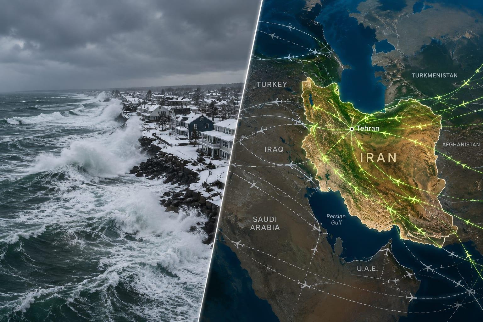 NOR'EASTER SLAMS EAST COAST AS IRAN REWRITES ITS FLIGHT MAP AMID US SANCTIONS