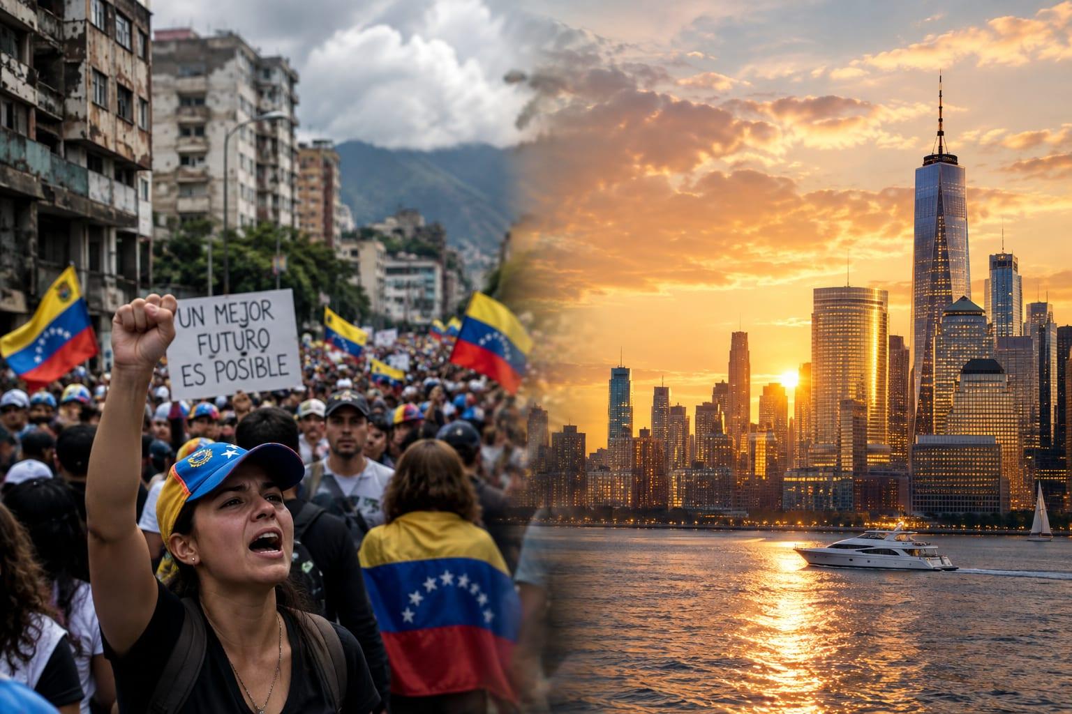 Venezuelans protest for elections as their leader enjoys luxury abroad.