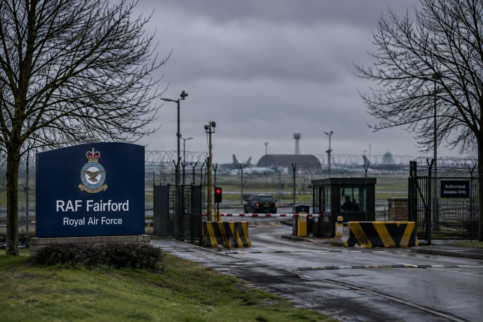 TENSIONS SURGE after arrests at UK air base used by US forces