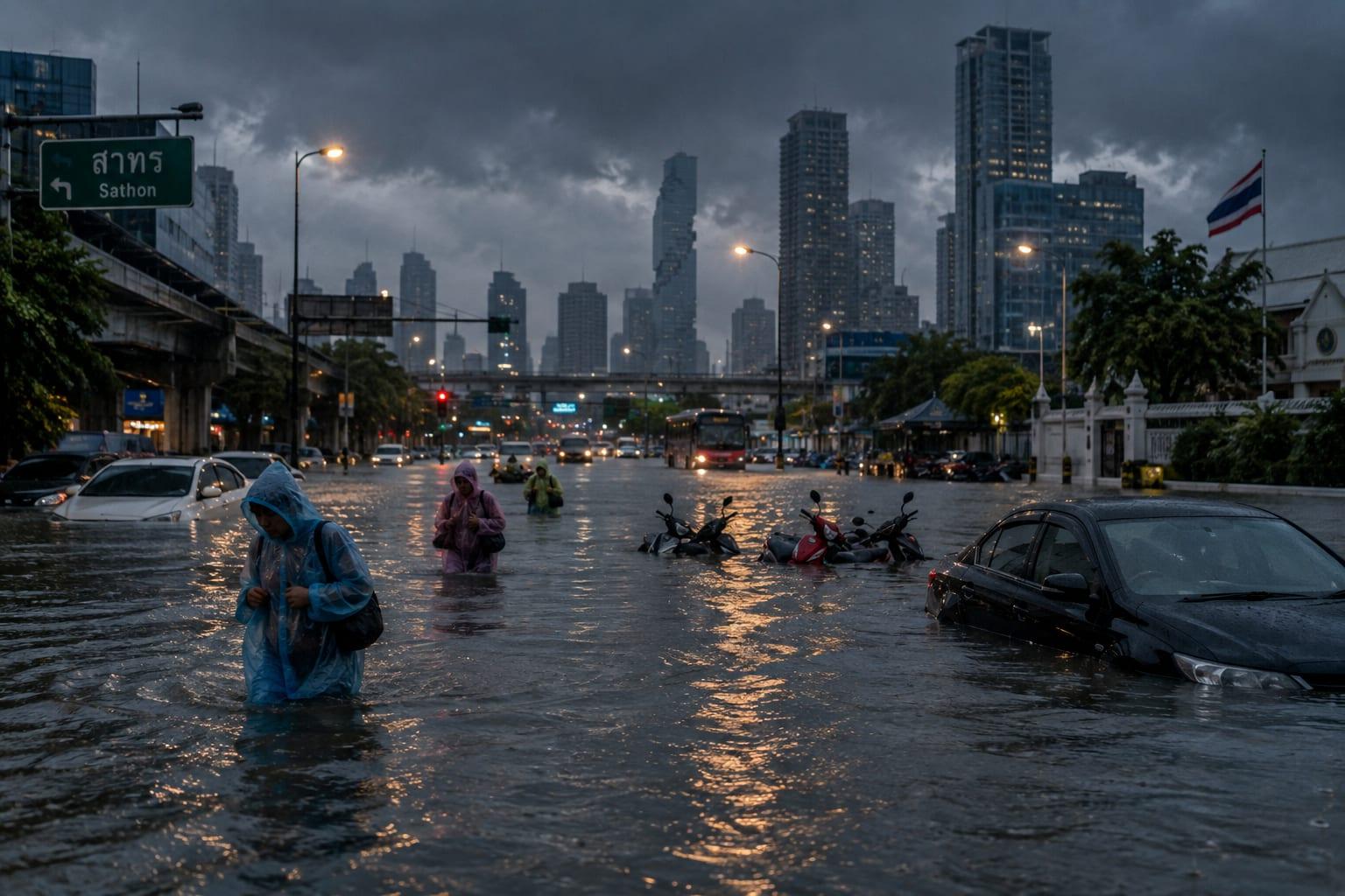 Monsoon floods turn Bangkok into a disaster zone, prompting global humanitarian concern.