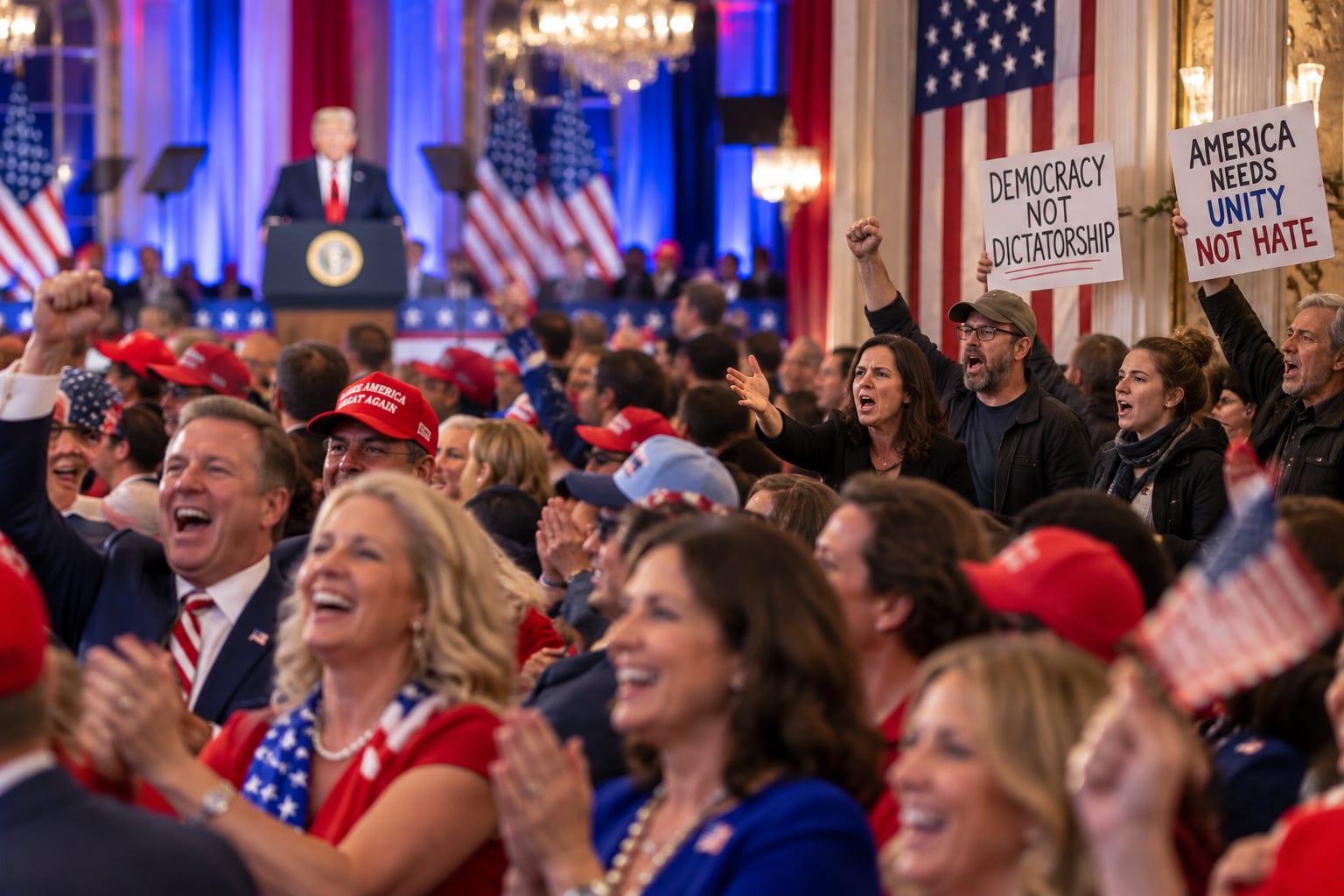 PROTESTERS STORM DC PRO-DATA CENTER PARTY — Get Drowned Out By 'USA!' Chants As Trump Pushes AI Dominance