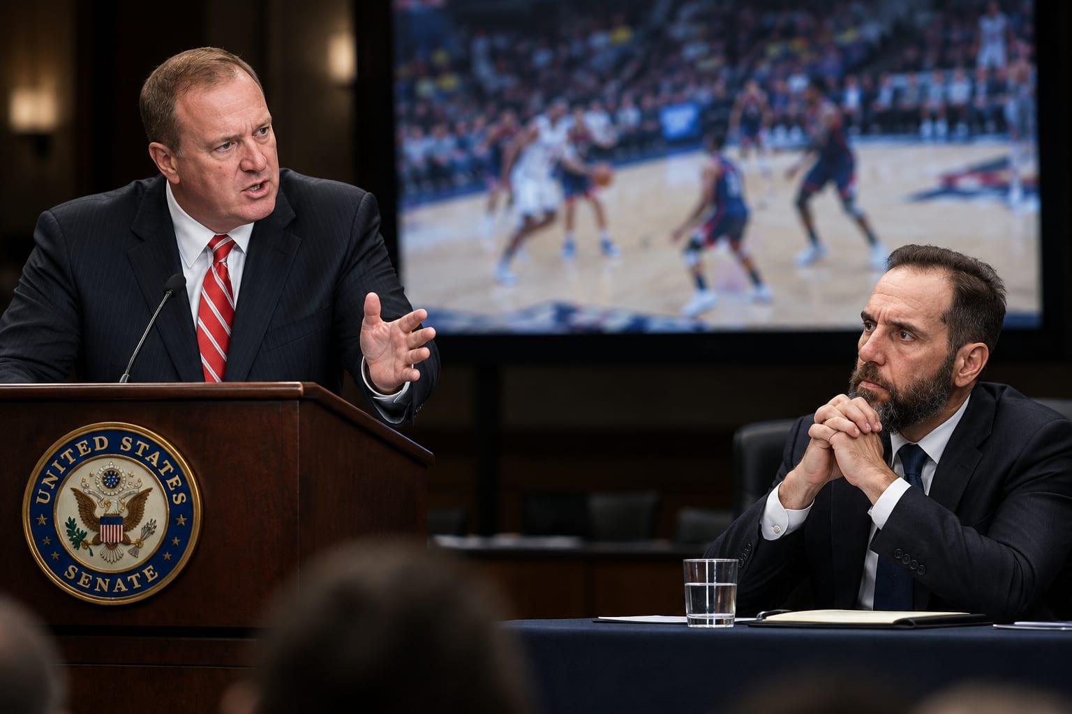 Sen. Schmitt's interrogation of Jack Smith highlights confusion over basketball game details.