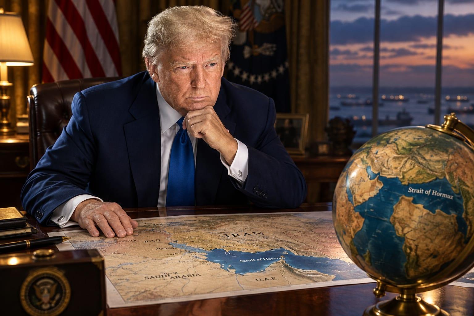 Trump highlights vulnerabilities in Iran's control over oil flow in Hormuz Strait.