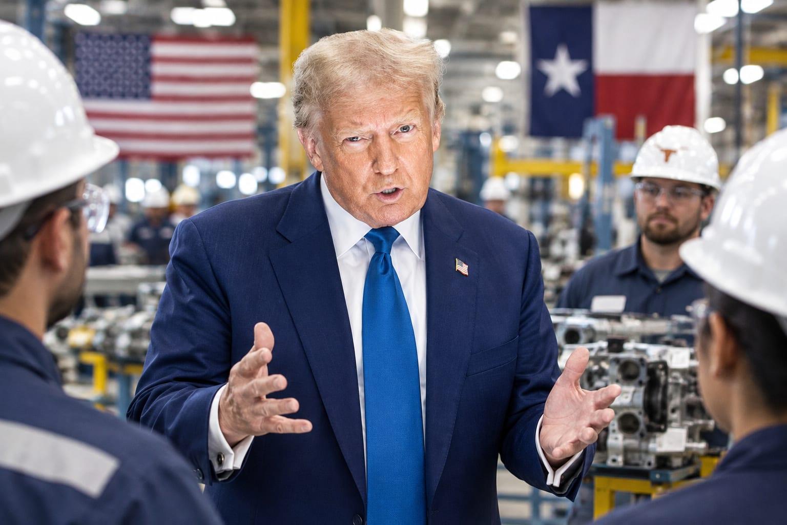 TRUMP TAKES TEXAS: President Pushes Manufacturing Agenda as Treasury Gets Gold Advocate