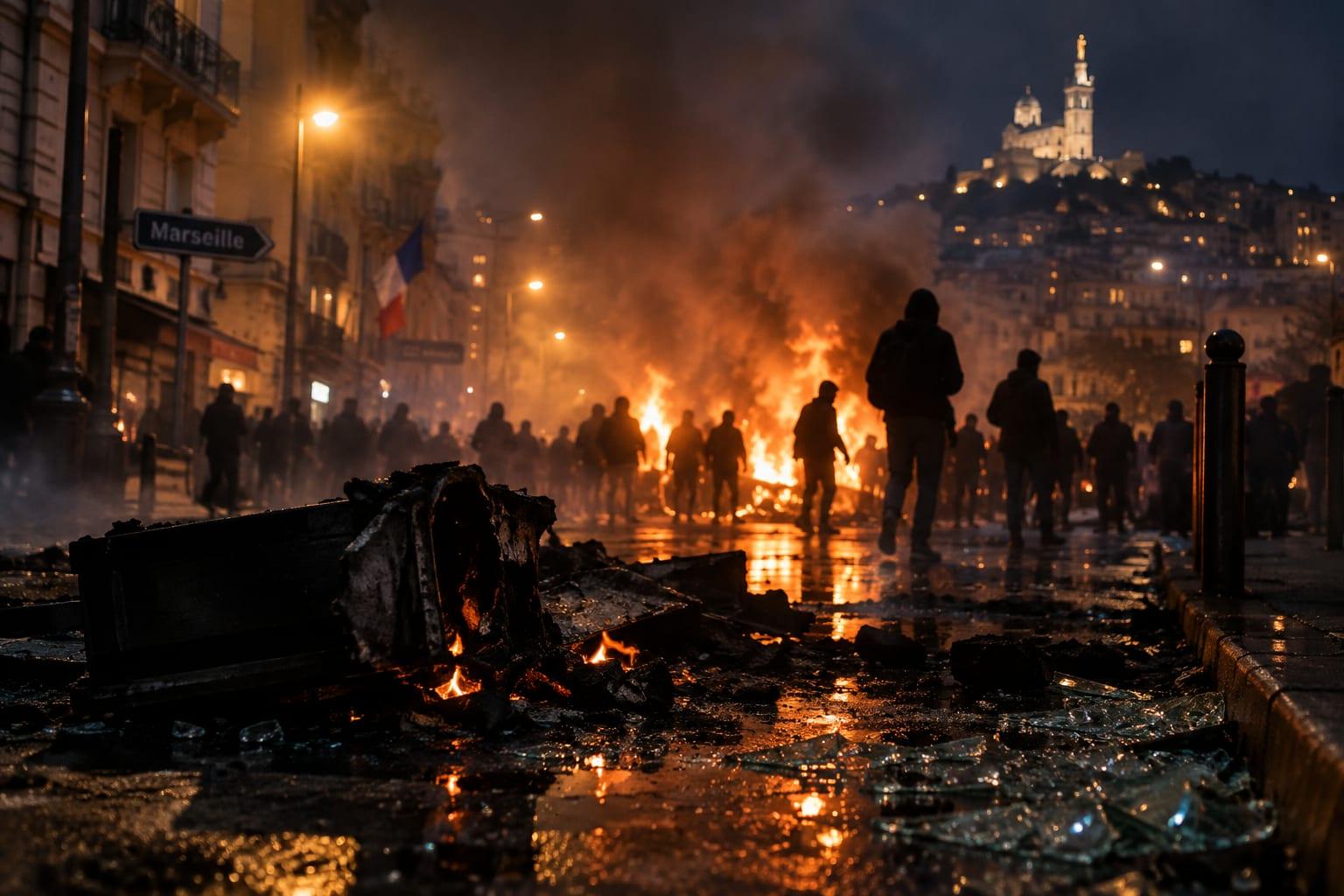 Social media video raises concerns about unrest in Marseille amid unverified claims.
