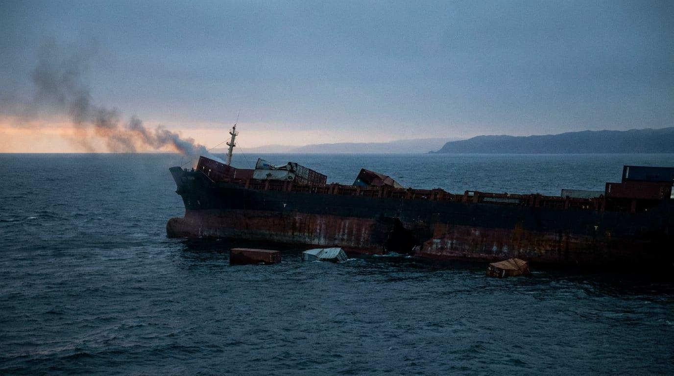 IRGC Claims Container Ship Sank Near Hormuz After Mine Strike