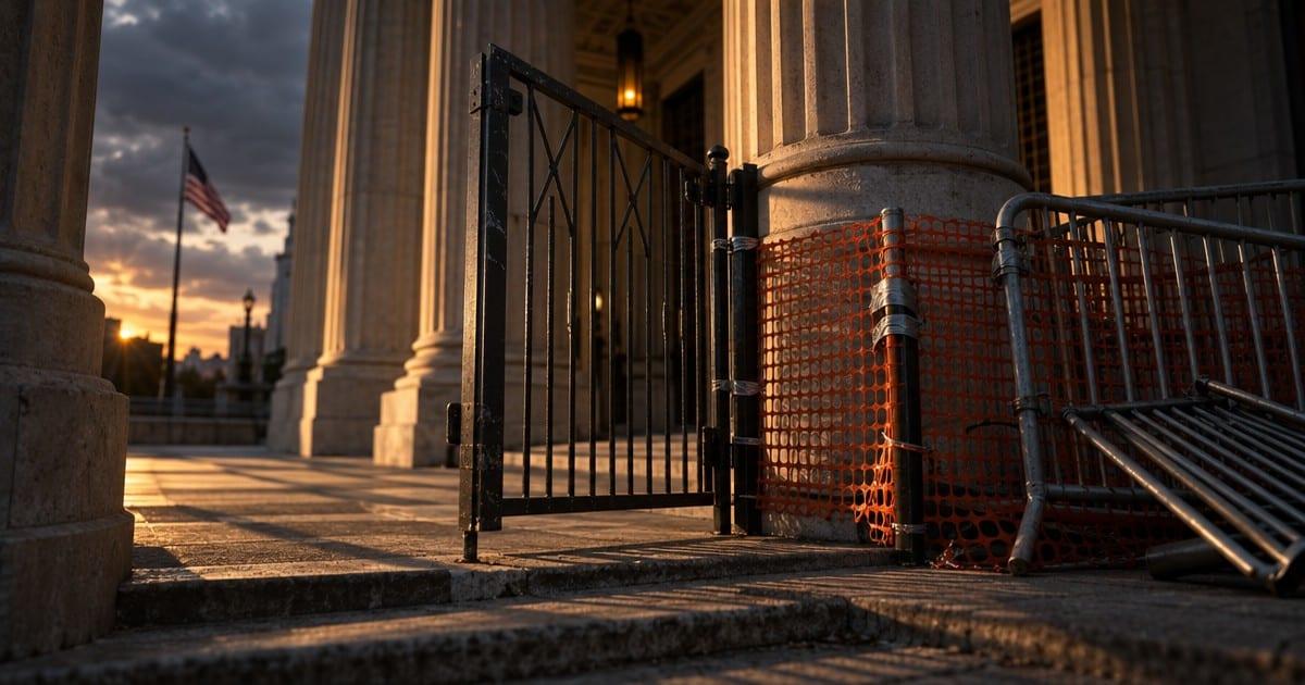 Temporary press access at the White House is framed as a final ruling.
