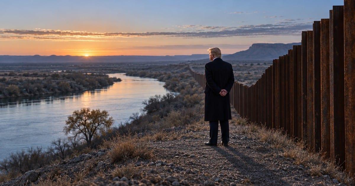 Southwest border enforcement and falling crossings under Trump.