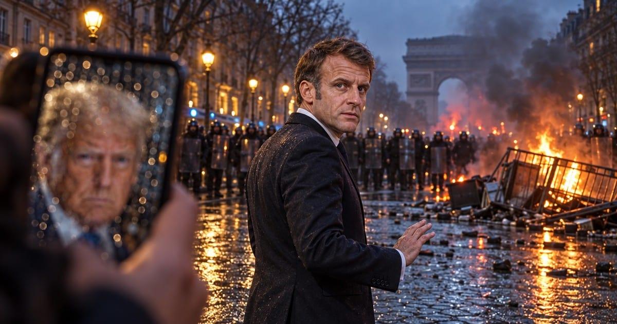 Macron frames fuel-price anger and rioting as pressure from abroad and at home.