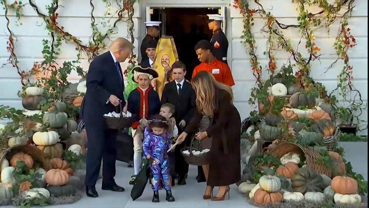 Trump and Melania Host Halloween Celebration for Trick-or-Treaters at the White House