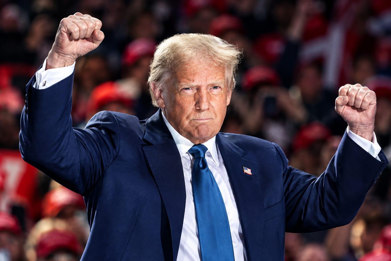 Political dynamics shift as Trump celebrates a primary victory.