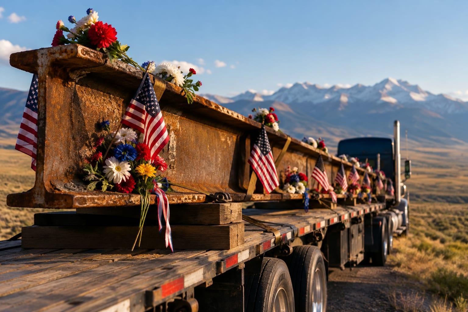 A World Trade Center steel beam travels to remember and honor the past.