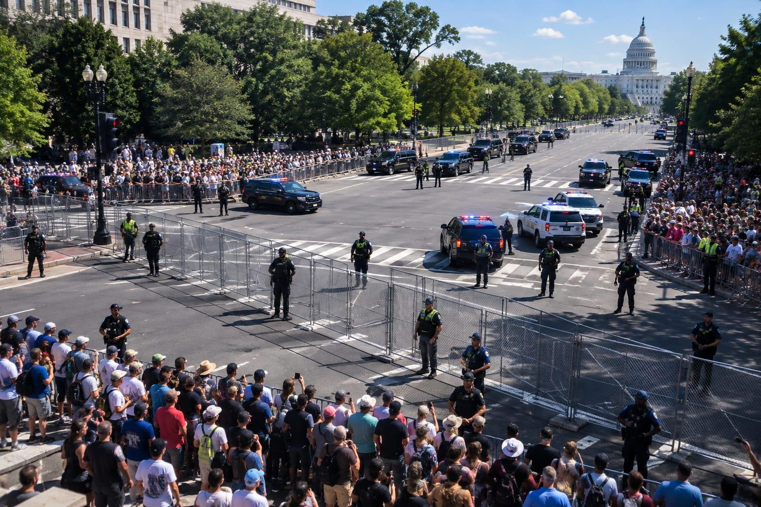 Increased security and road closures for the Freedom 250 Grand Prix in Washington, DC.