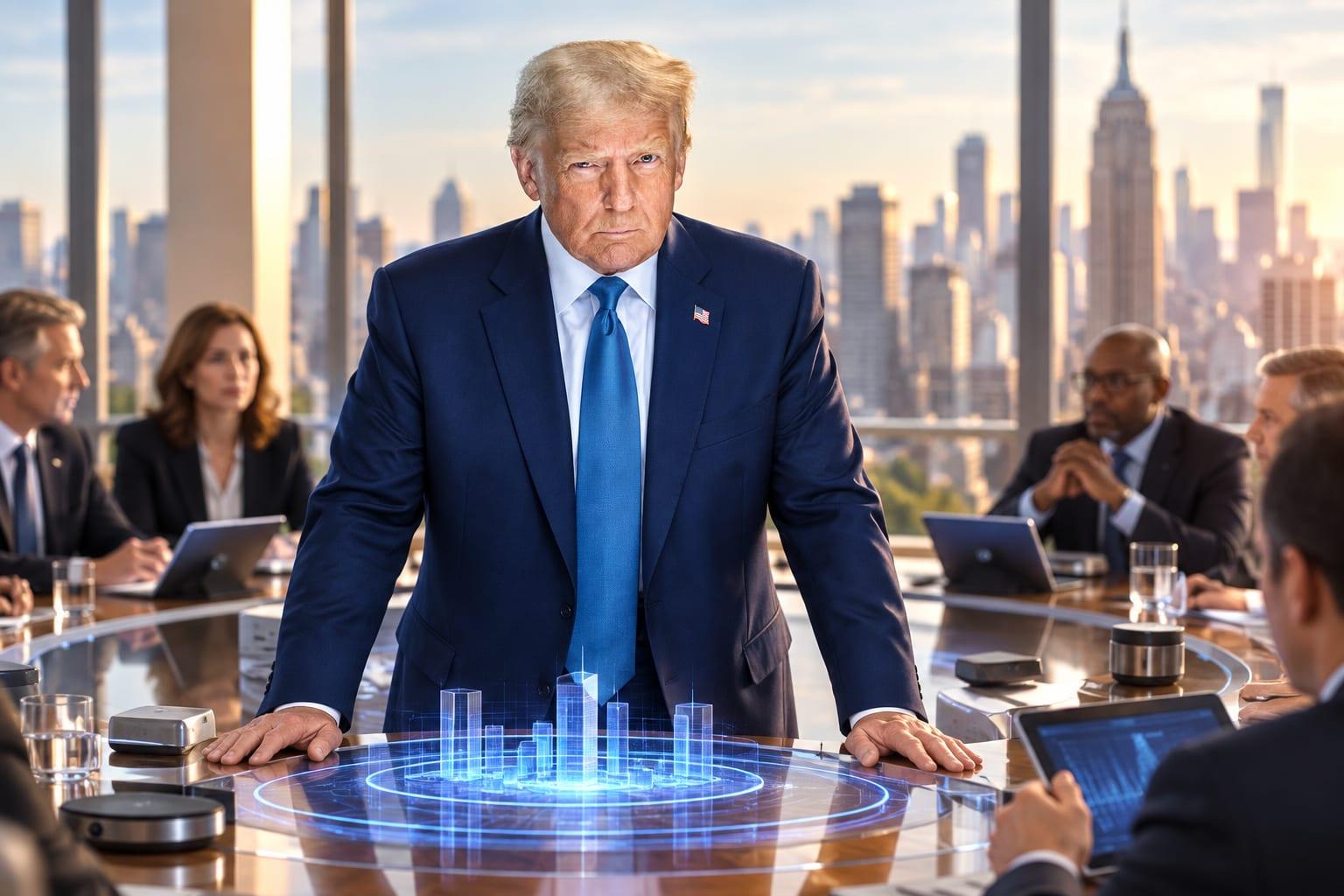 Trump promotes American leadership in technological advancements and innovation.