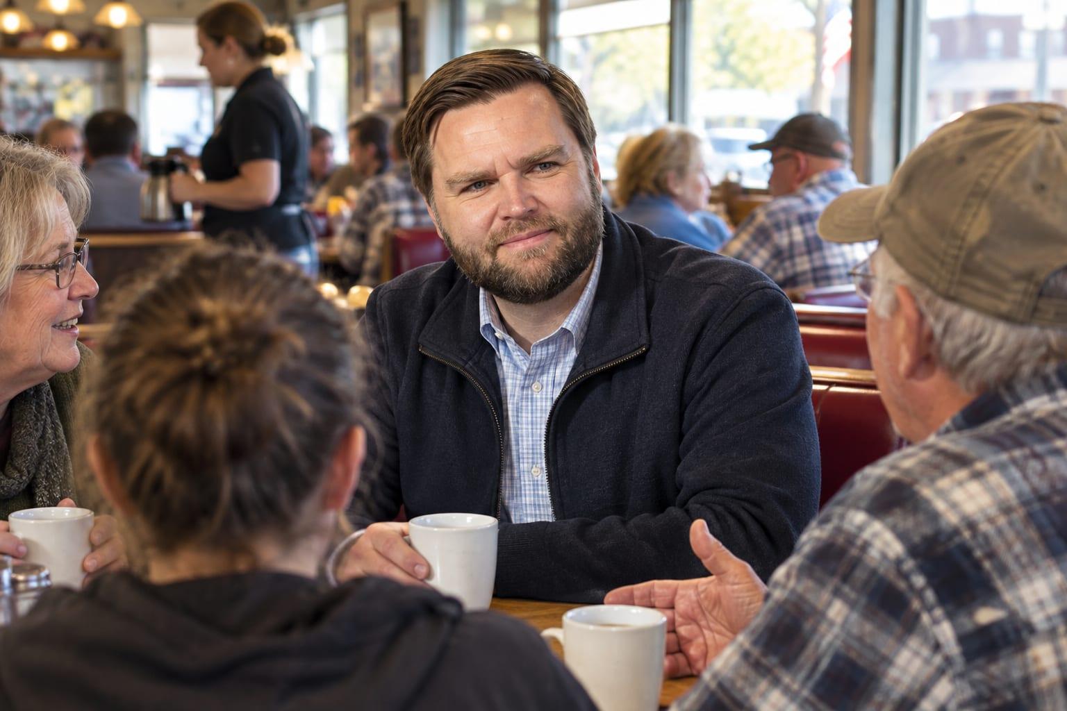 JD Vance emphasizes America First values during discussions with locals in Ohio.