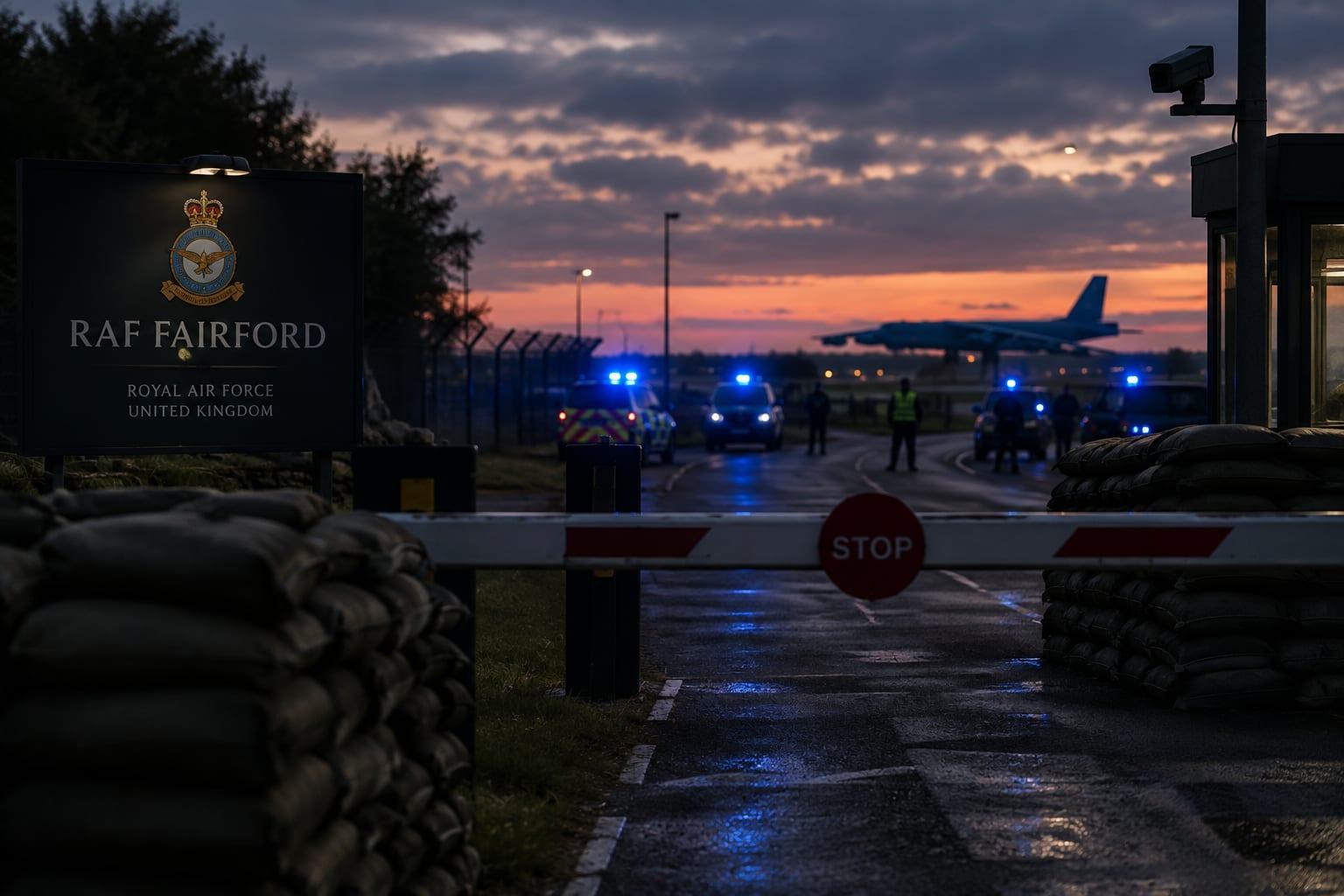 Heightened security concerns at RAF Fairford amid fears of a bomb plot.