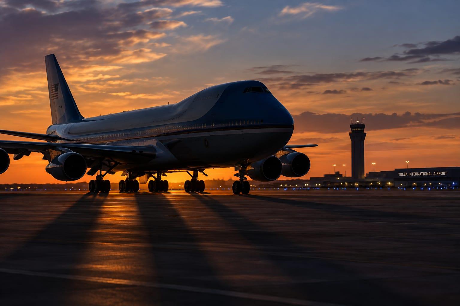 Strategic preparedness exemplified by airborne command centers elicits public contemplation on peace.