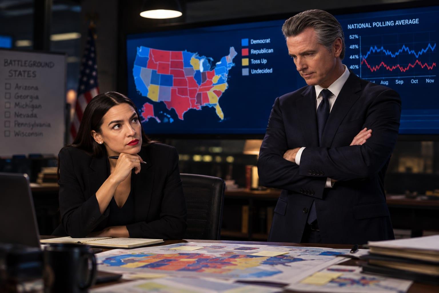 AOC's potential 2028 presidential run faces scrutiny amid swing state challenges.