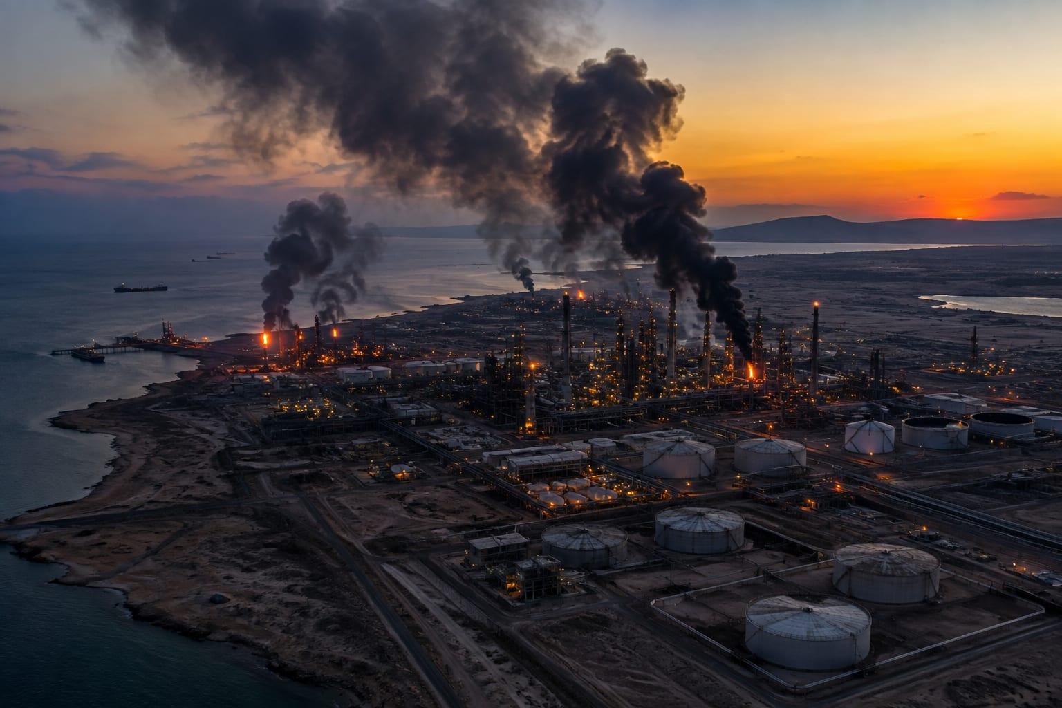 Iran refinery operations in turmoil amid explosions near Qeshm Island.