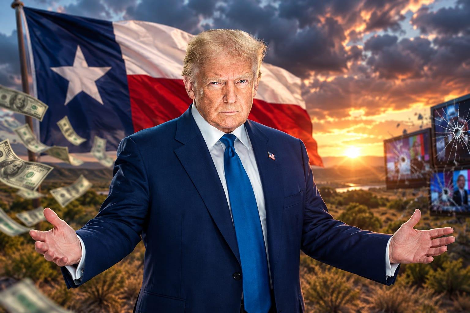 Trump's bold claims in Texas stir economic relief and media controversies.
