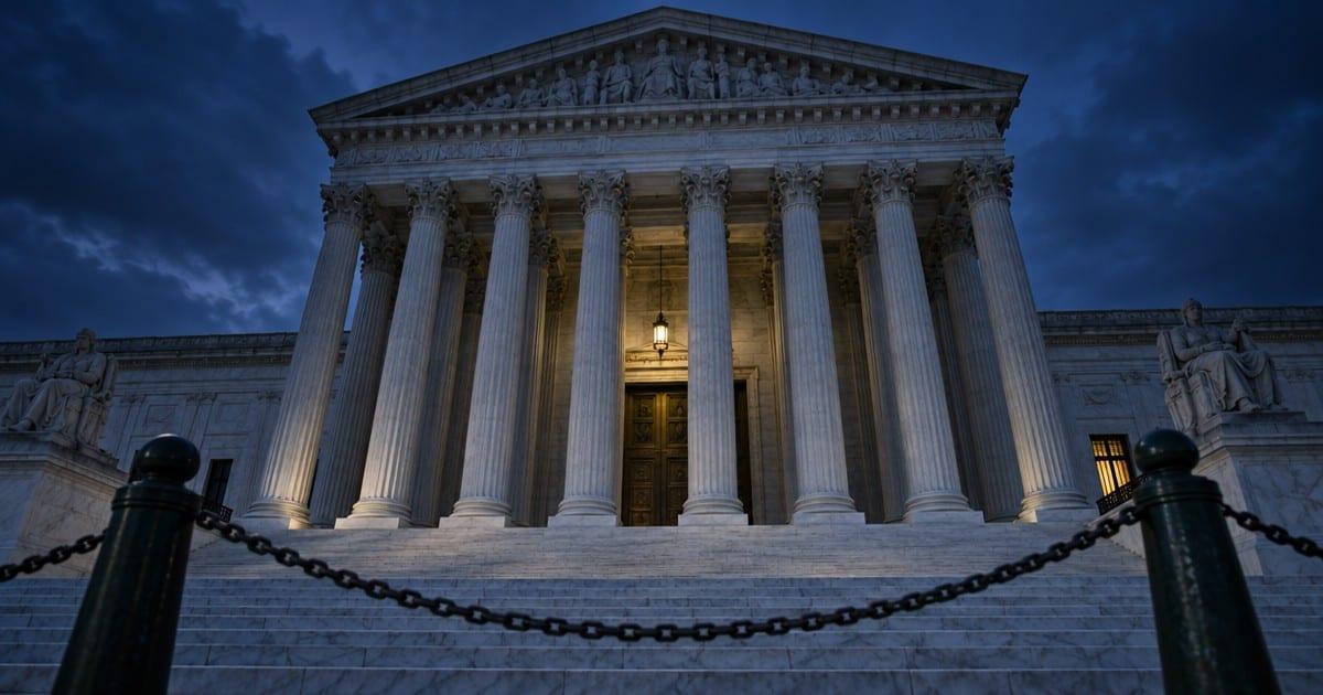 Supreme Court weighs state bans on semi-automatic rifles.