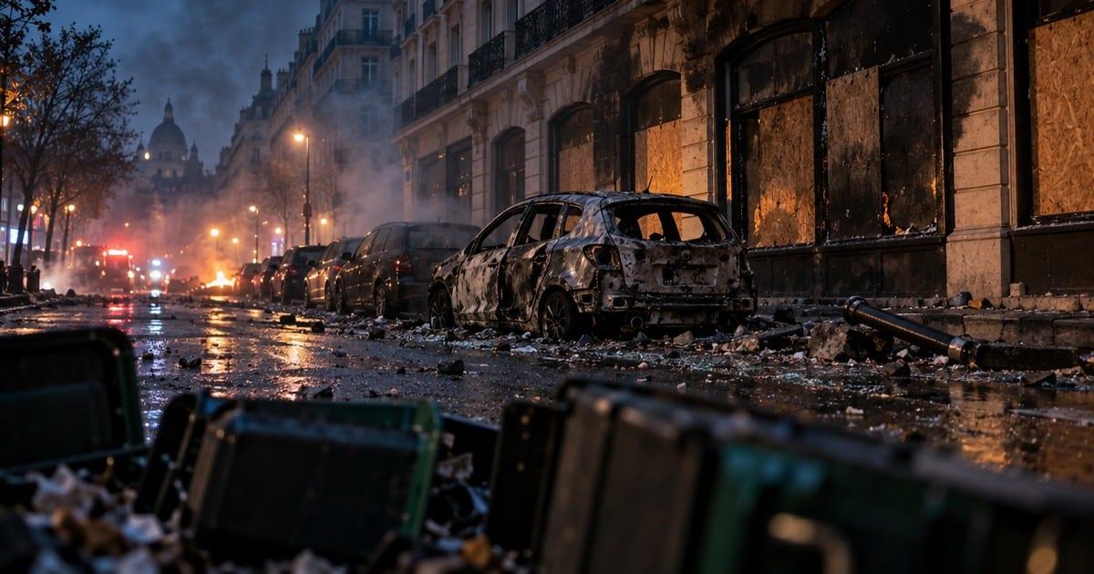 European street unrest frames debate over immigration policy failures.