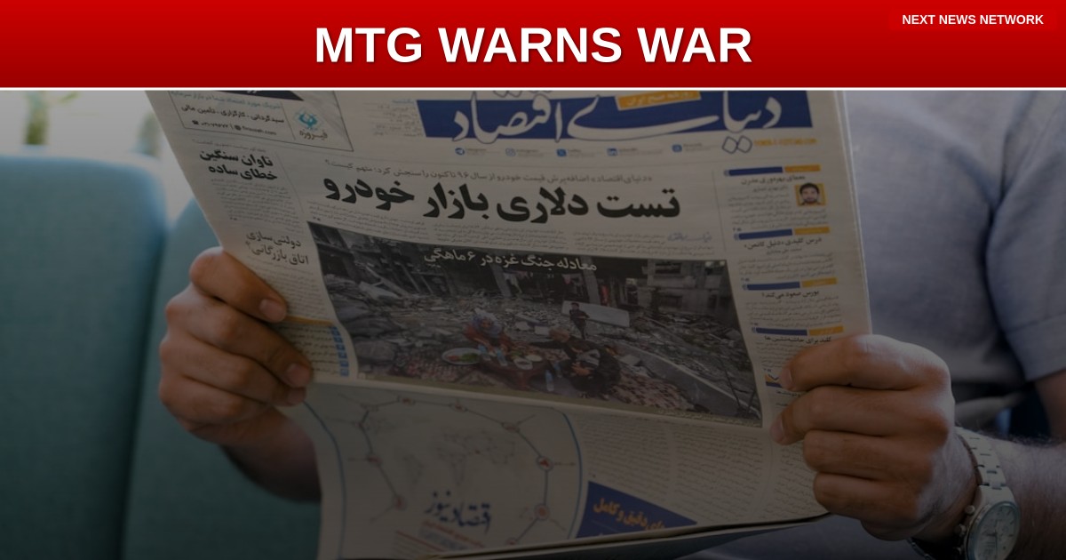 BREAKING: MTG Warns Against Iran War Push - 'Americans Don't Want Another Forever War'