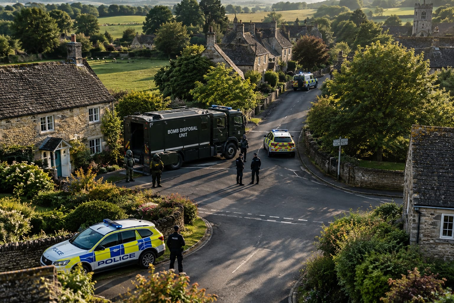 BOMB SQUAD CALLED TO UK VILLAGE NEAR US AIR BASE AS MEN ARRESTED UNDER EXPLOSIVES ACT
