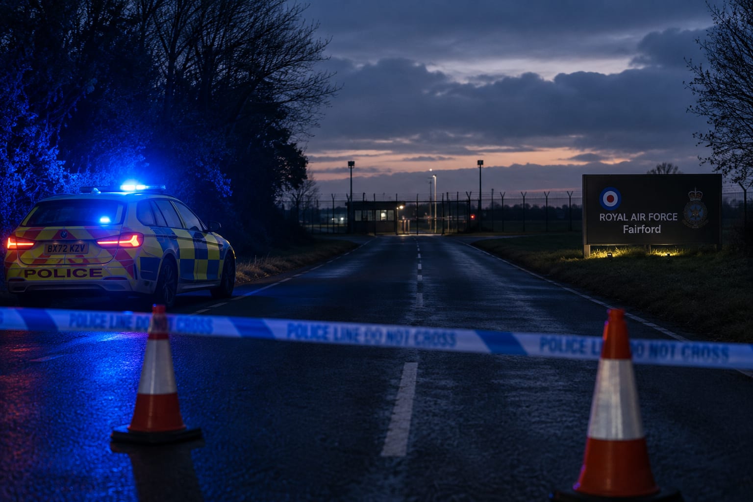 FIVE ARRESTED NEAR RAF FAIRFORD AS BOMB PLOT CLAIMS SPREAD