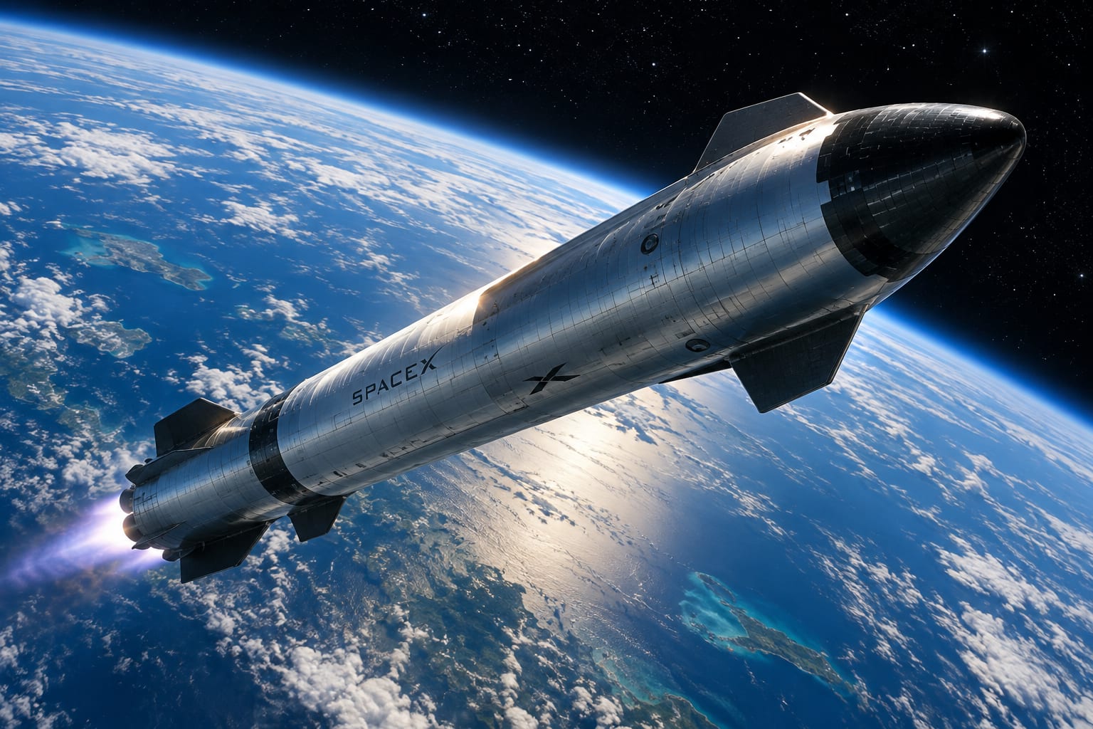 STARSHIP REACHES ORBIT FOR FIRST TIME AFTER ENGINE SCARE