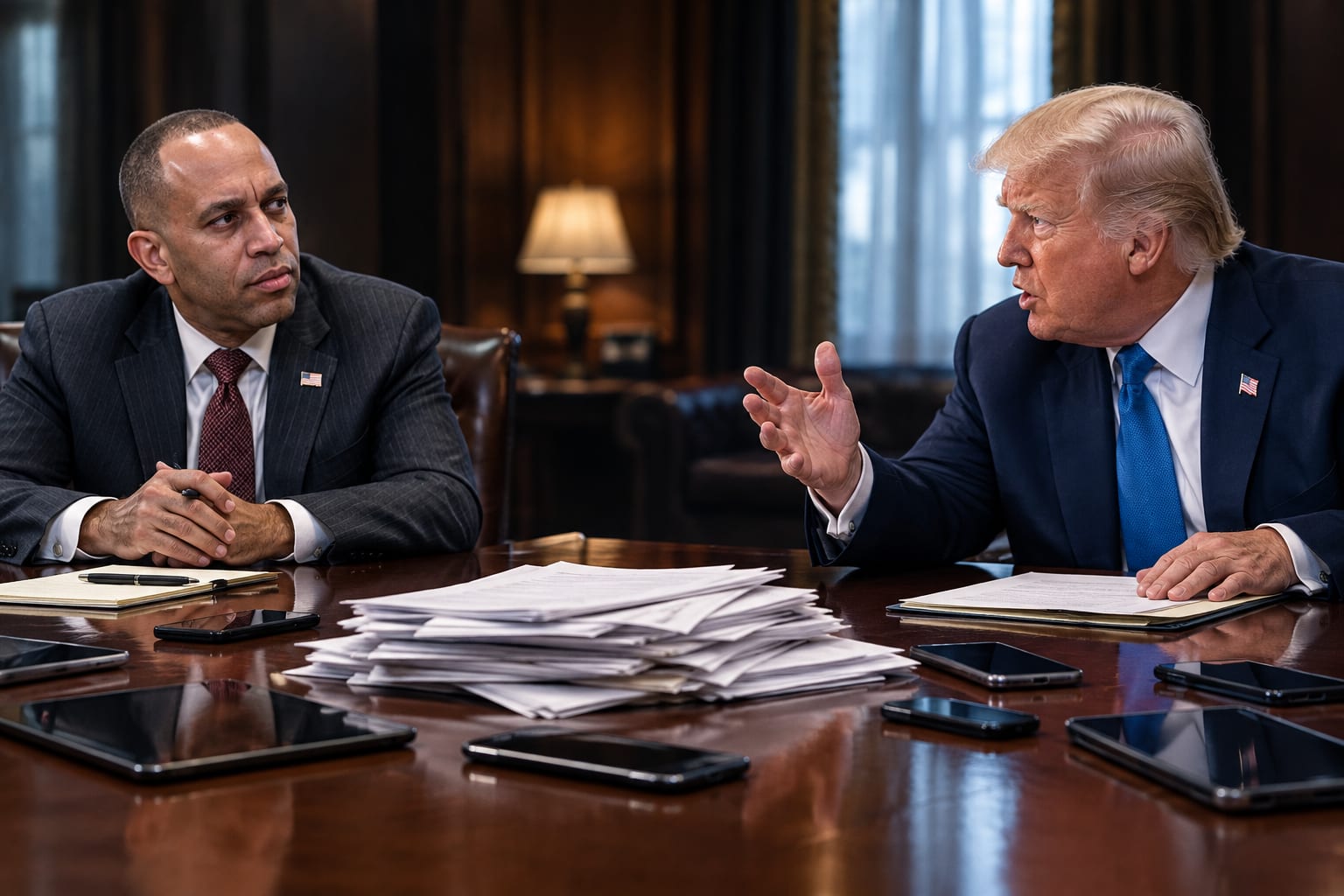 JEFFRIES BLASTS Trump AI Accord as 'ENTIRELY UNENFORCEABLE' — But Who Wrote the Rules He Wants?
