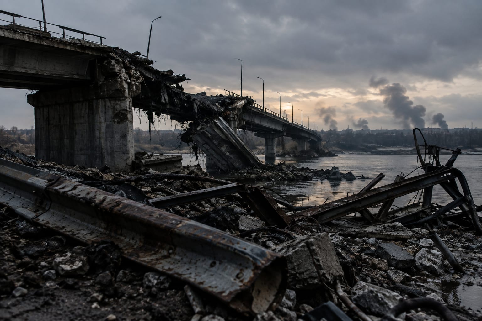 **KYIV** BRIDGE STRIKE SPARKS SOCIAL MEDIA FRENZY AS GERMAN CHANCELLOR VISITS UKRAINE