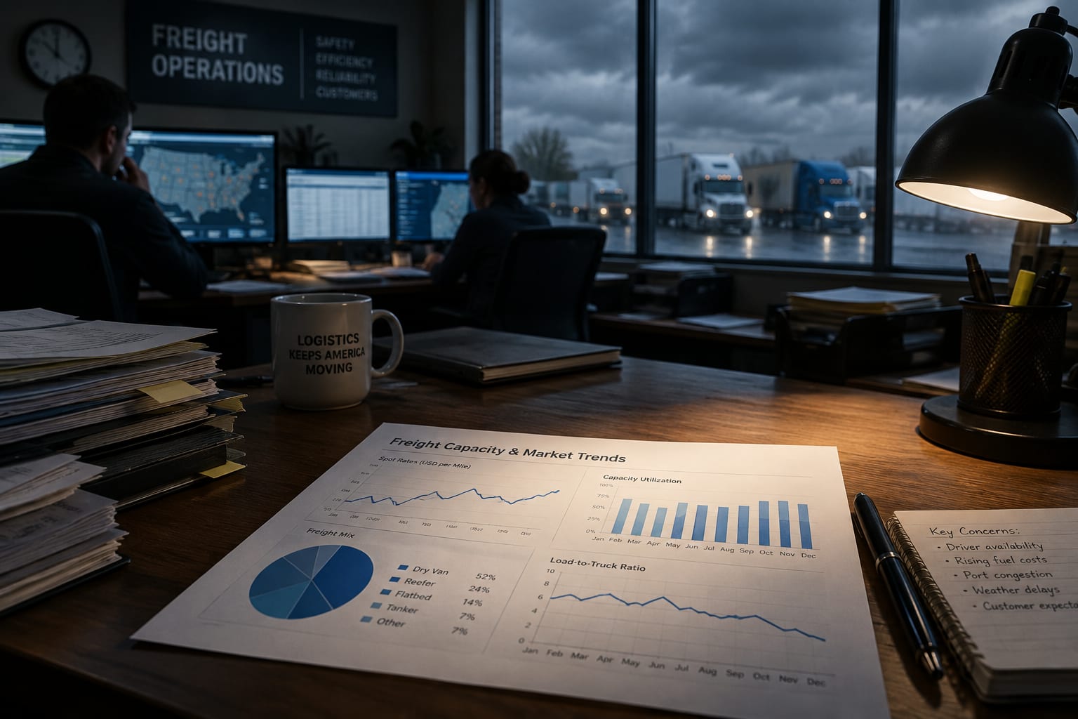 CARRIERS BRACE FOR A FREIGHT SLOWDOWN AS A WHITE PAPER'S FORECAST CIRCULATES THROUGH THE INDUSTRY