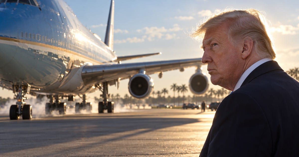 Air Force One lands at President Donald J. Trump International Airport in Florida
