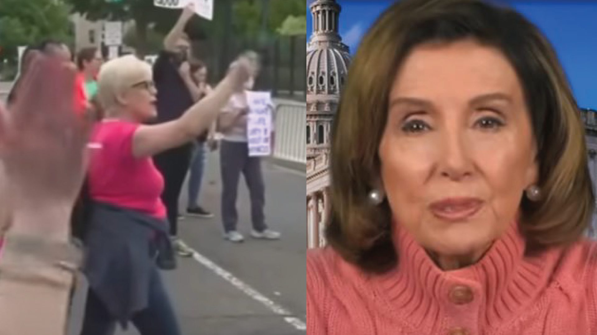 Pro-Choice Protesters Outside Pelosi's Home