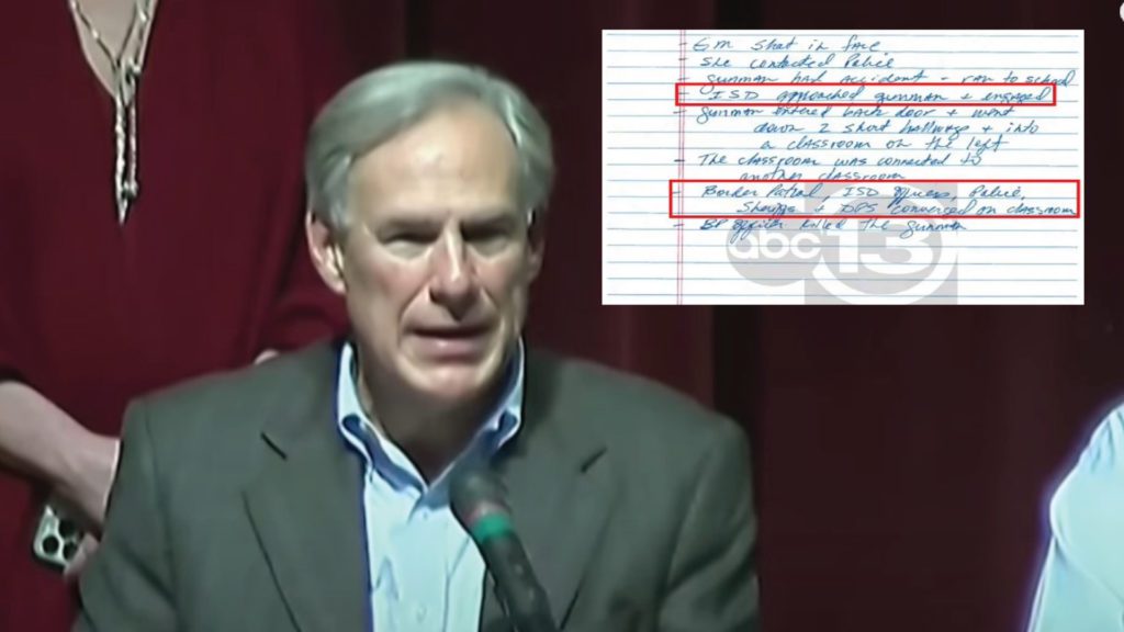 Handwritten note proves Governor Abbott told the truth