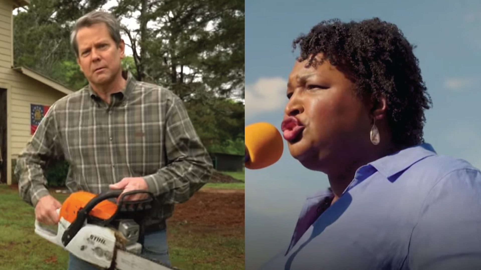 Georgia Governor Brian Kemp goes after Stacey Abrams in a new campaign ad.