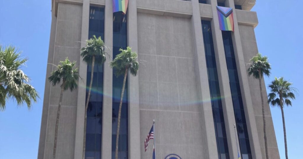 BREAKING: Arizona Capitol Soars with LGBTQ Flags above American Flag, Courtesy of Democrat Katie Hobbs