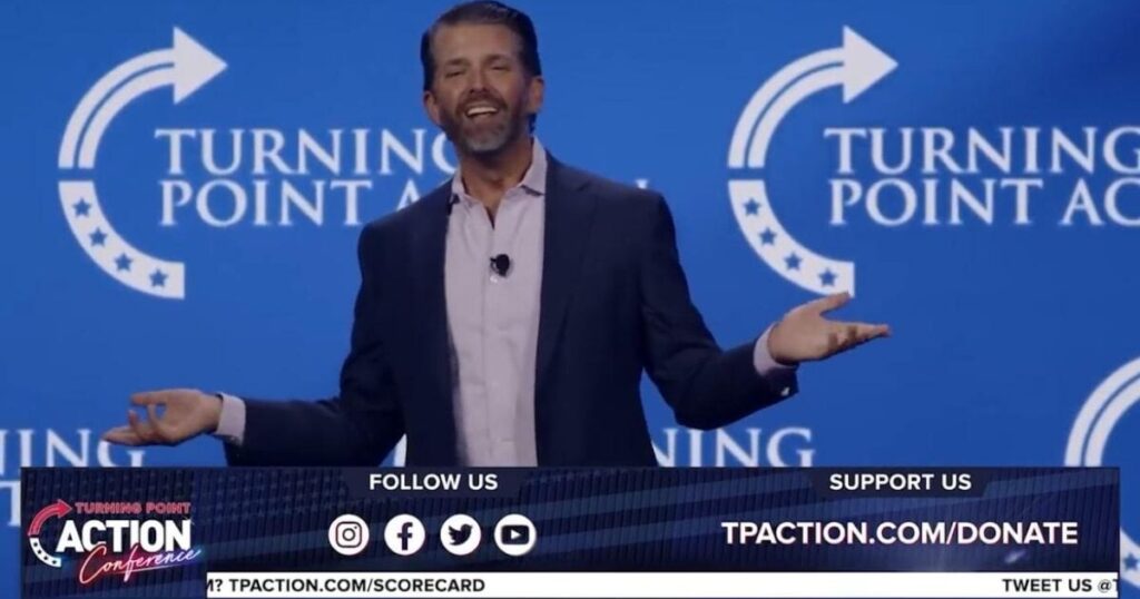 Trump Jr.'s Fiery Take on Affirmative Action Electrifies Turning Point Action Conference