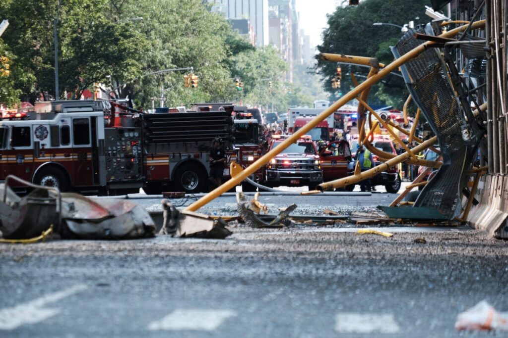 Fiery Shock: NYC Crane Ignites & Collapses, Injuring Six in Rush Hour Terror!