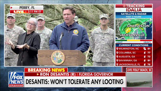 Governor DeSantis Strikes Fear in Looters: 'You Loot, We Shoot' After Hurricane Idalia