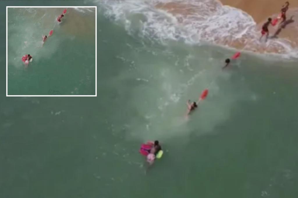 Heroic Lifeguards Reform a Human Lifeline: Raw Drone Footage Skims Over Florida’s Dangerous Waters