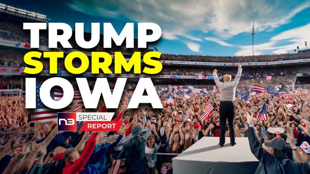 Trump Storms Iowa Game - Fans Go Wild Amidst a Sea of Cheers