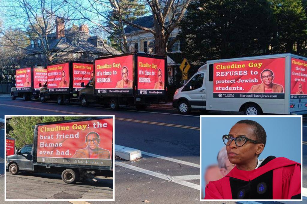 Harvard Chief Under Fire: Mobile Billboards Demand Accountability for Pro-Hamas Incident