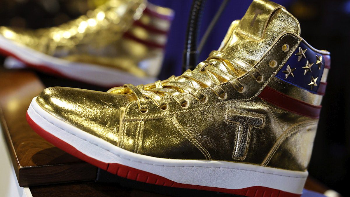 Trump Dunks on Legal Woes with Launch of Gold-Trimmed $400 Sneakers!